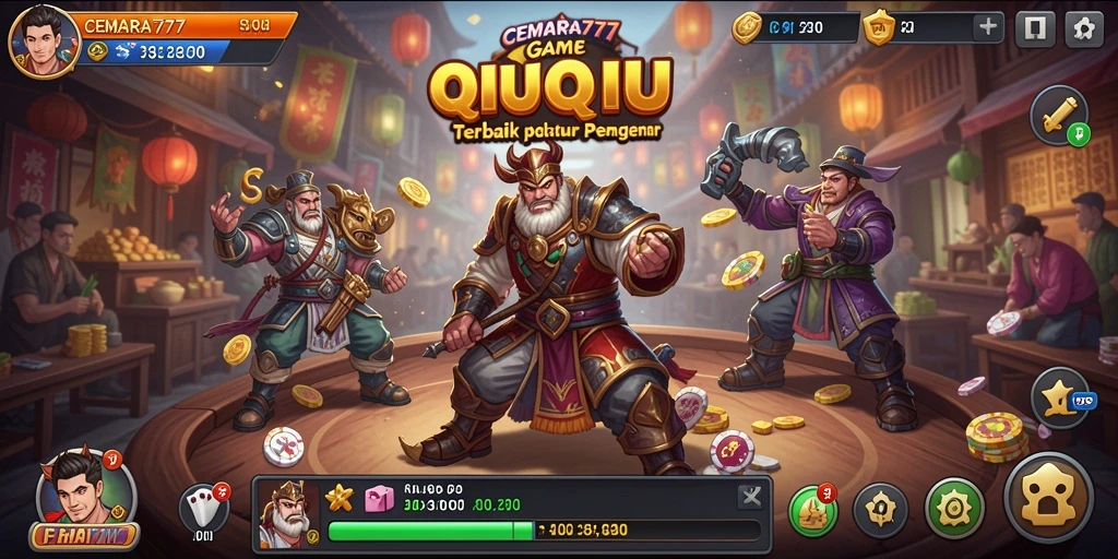 Screenshot menunjukkan momen seru saat bermain QiuQiu di CEMARA777.