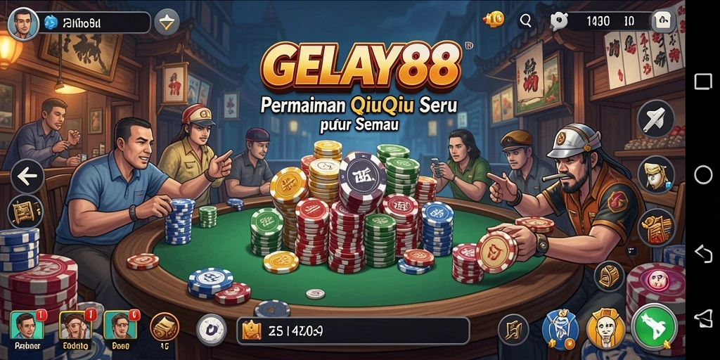 Tampilan seru saat bermain QiuQiu di GELAY88.