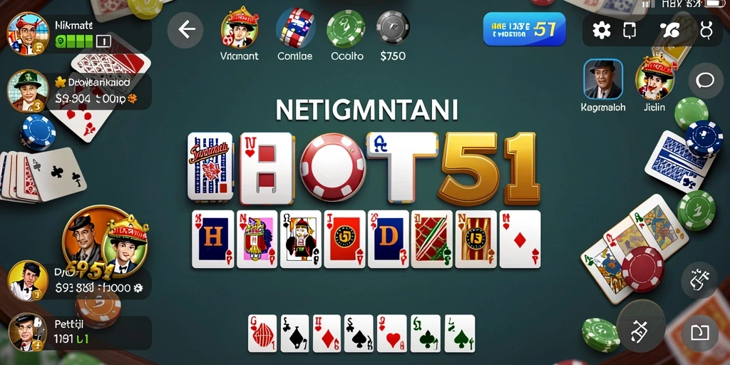 Tangkapan layar gameplay Domino di HOT51 yang menampilkan suasana permainan.