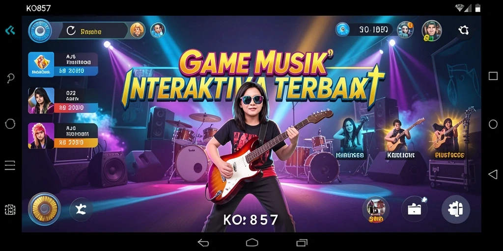 Tangkapan layar gameplay interaktif dari game musik KO857.