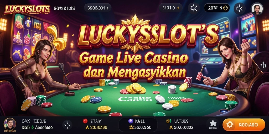 Tampilan gameplay seru LUCKYSLOTS di Live Casino.