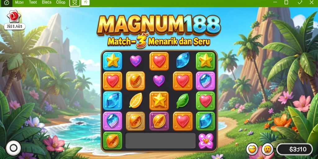 Tampilkan gameplay seru MAGNUM188 dengan variasi level Match-3.