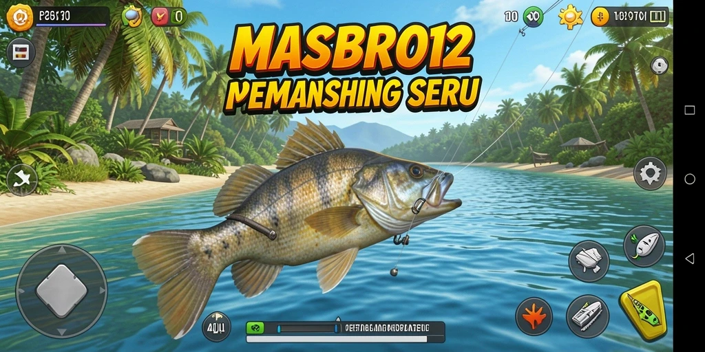 Tangkapan ikan yang mengesankan dalam gameplay MASBRO12.