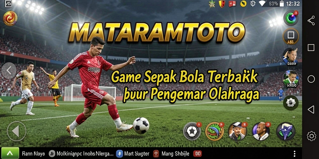 Tampilan gameplay seru di MATARAMTOTO dengan aksi sepak bola mendebarkan.