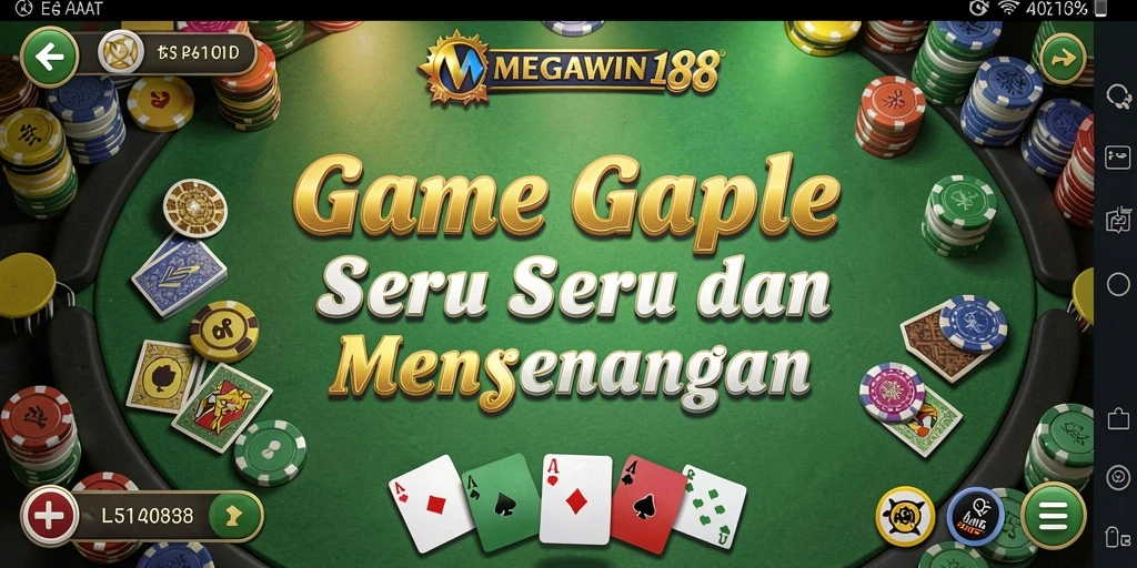 Screenshot gameplay MEGAWIN188 dengan tampilan papan Gaple.