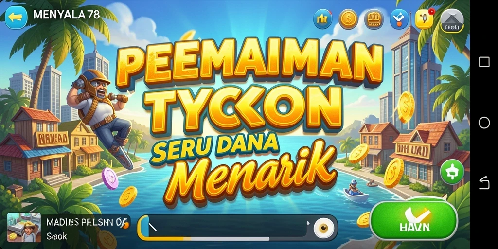 Screenshot gameplay MENYALA78 yang menampilkan pembangunan bisnis yang menarik.