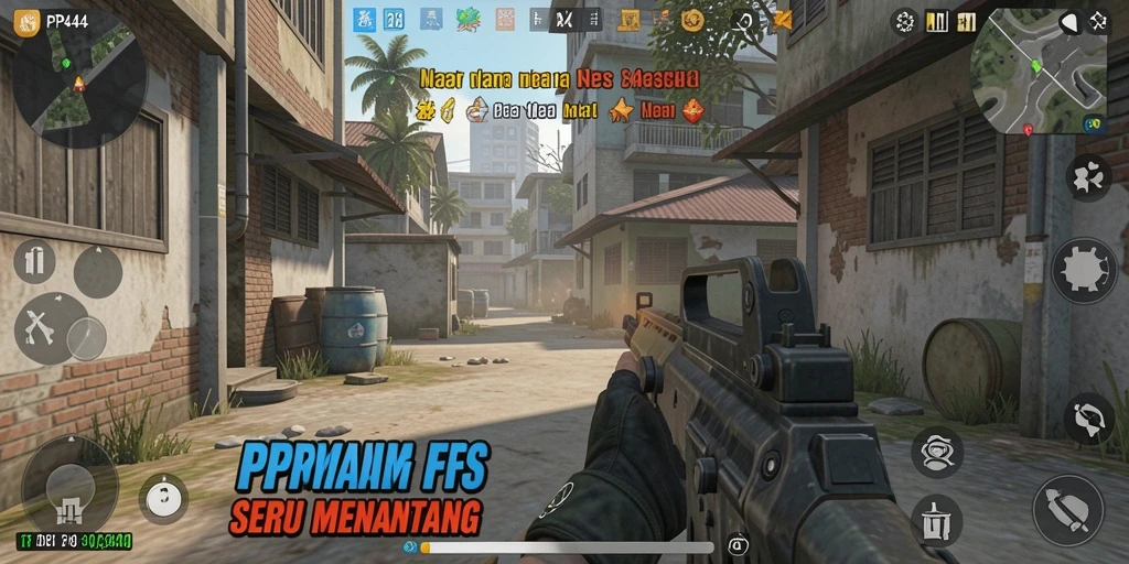 Gambaran gameplay PP444 dengan aksi tembak-menembak yang mendebarkan.