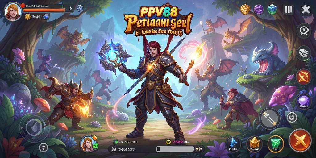 Screenshot gameplay PPV88 menunjukkan aksi petualangan yang seru dan dinamis.