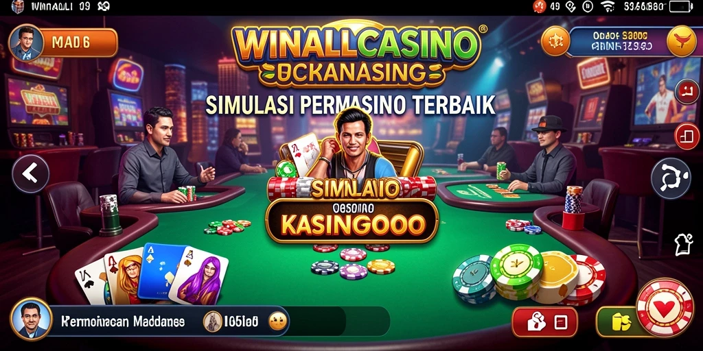 Tangkapan layar gameplay <strong>WINALLCASINO</strong> yang menunjukkan suasana kasino yang mendebarkan.