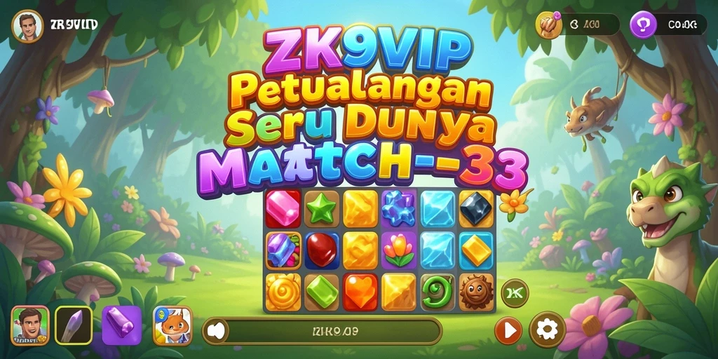 Gameplay seru ZK9VIP yang penuh warna dan tantangan match-3.